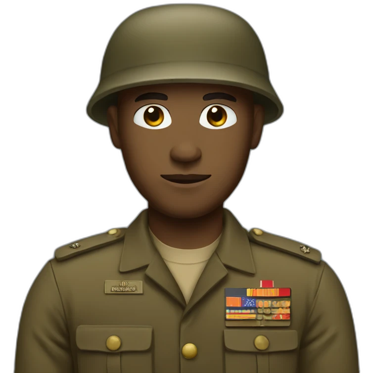 soldier in a brown vietnam war era outfit emoji