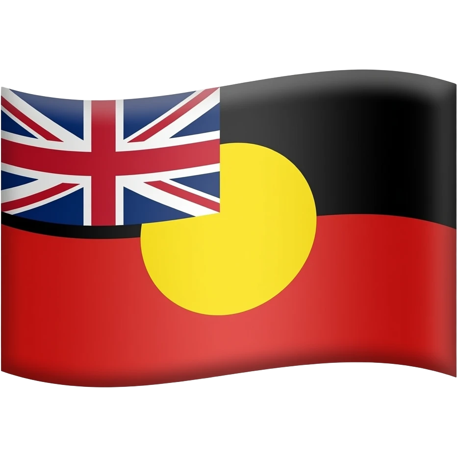 flat australian aboriginal flag without st georges cross emoji