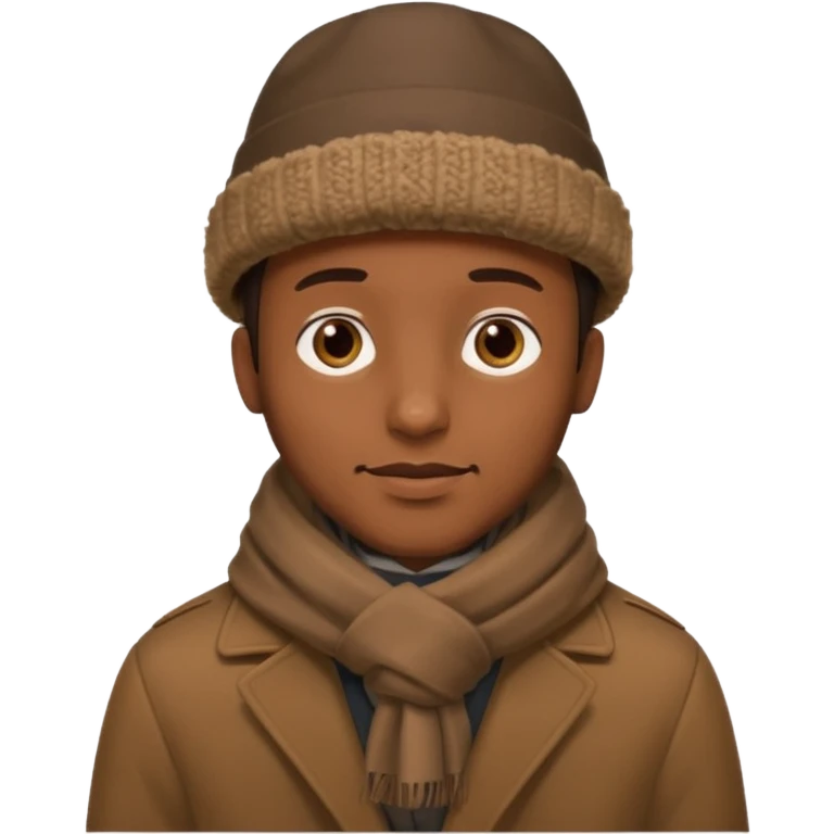 man with brown winter clothes emoji