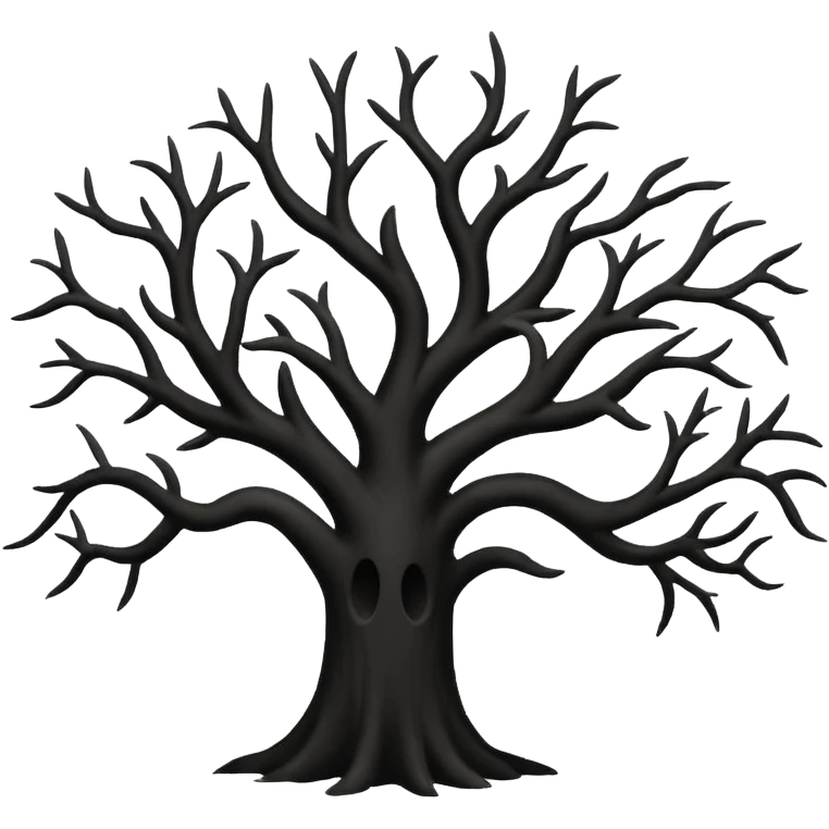 Boison tree in black emoji