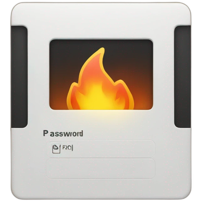 password input field that is on fire emoji
