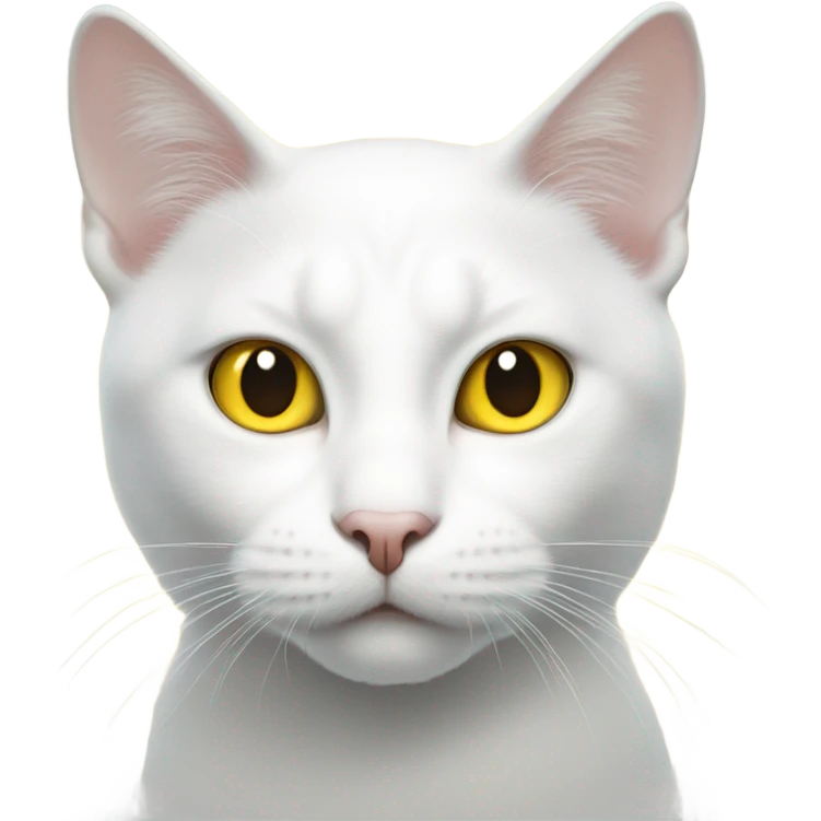 White cat with yellow eyes emoji