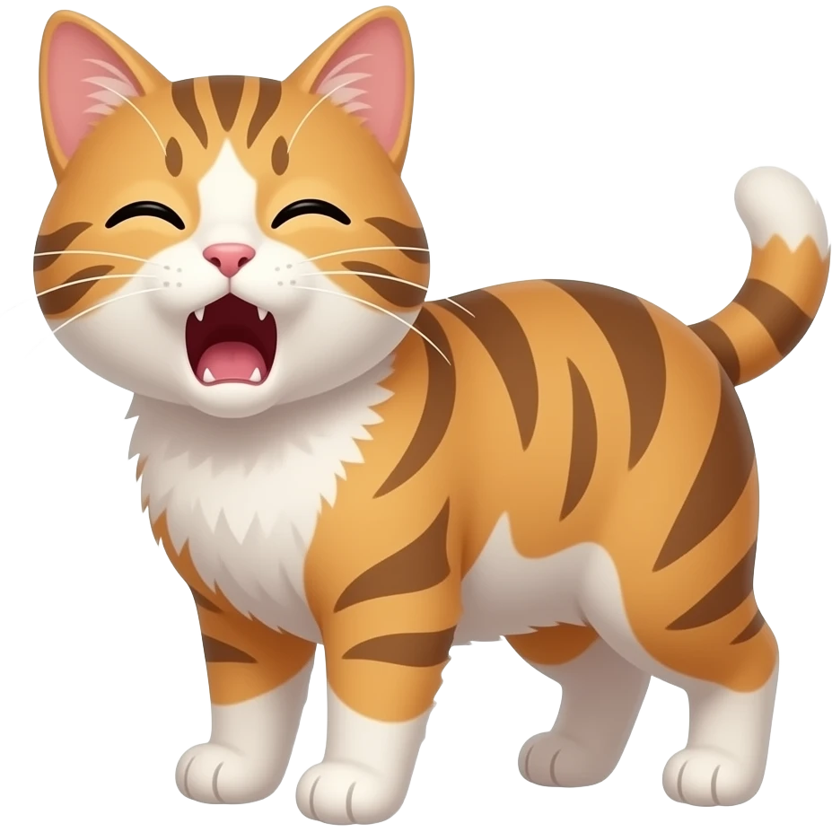 Um gato assustado miando(dizendo:) "impecável! " emoji