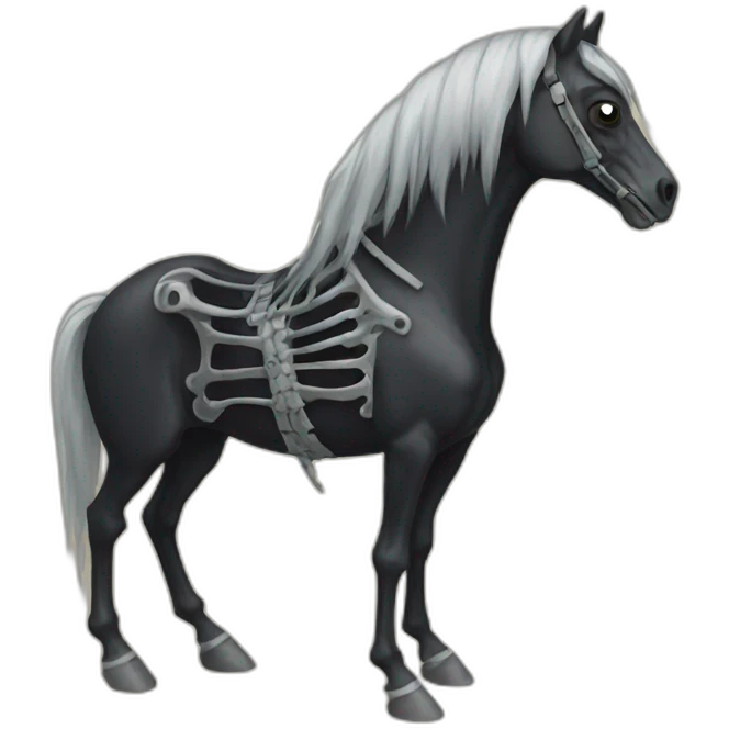 black skeleton horse emoji