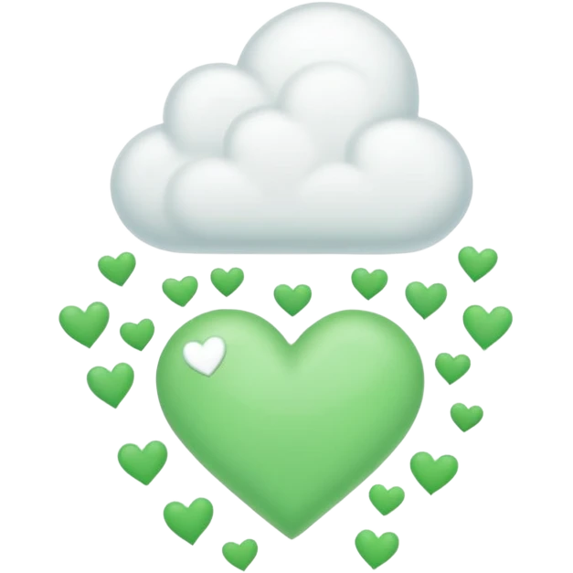 Cloud with green hearts on it  emoji