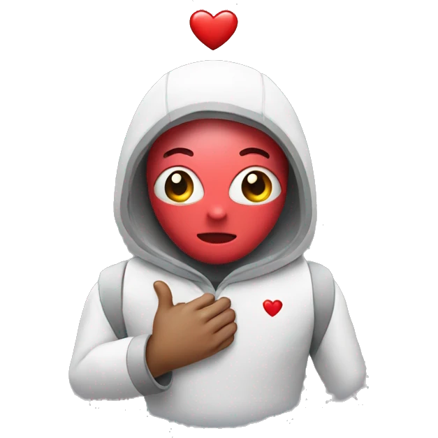 Android wearing a heart  emoji