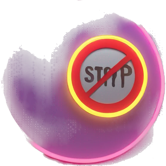 stop sign glowing neon emoji
