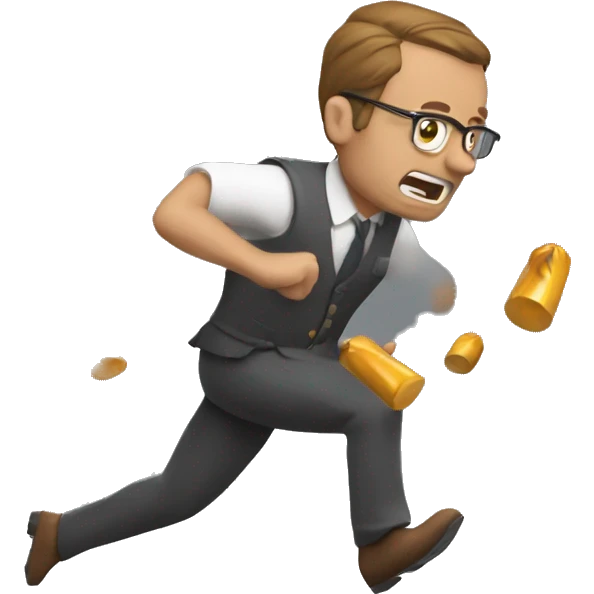 Man dodging bullets emoji