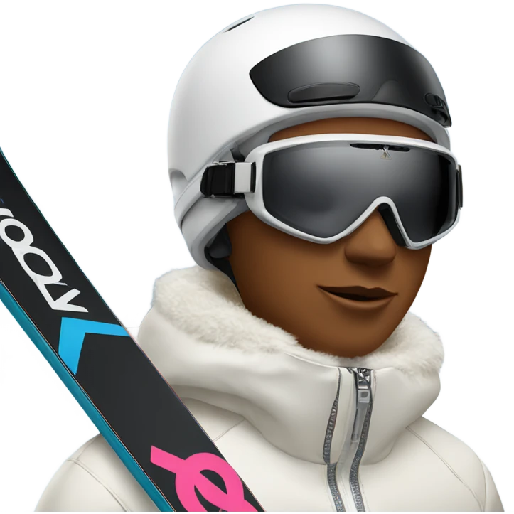 Skiing with Louis Vuitton ski goggles emoji