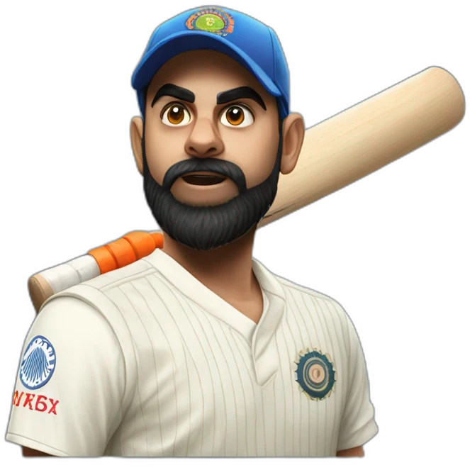 Virat Kohli with bat emoji