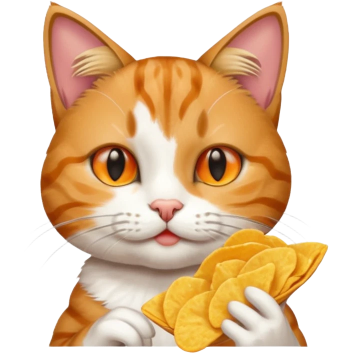 Chat qui mange du chips emoji