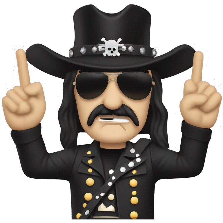 lemmy killmister holding a cros emoji