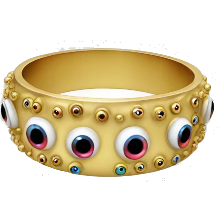very thin gold bangle ring studded with eyeballs emoji