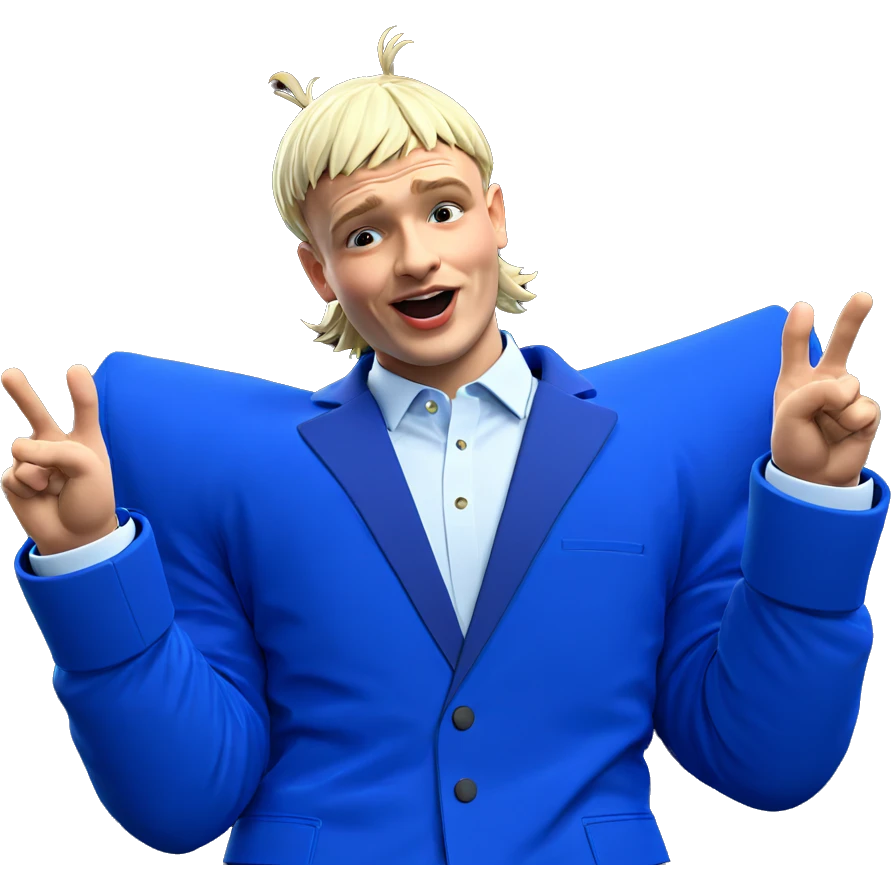 boy in blue jacket pose emoji