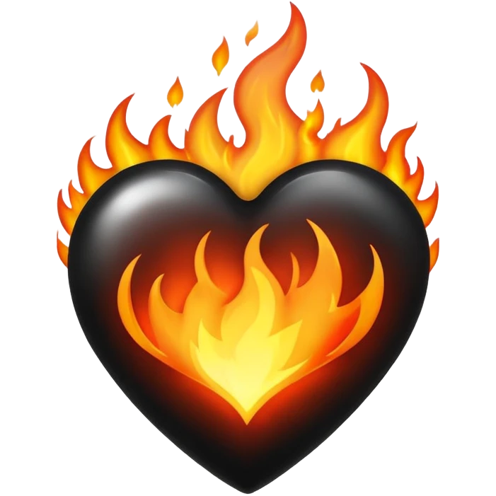 Black heart on fire emoji emoji