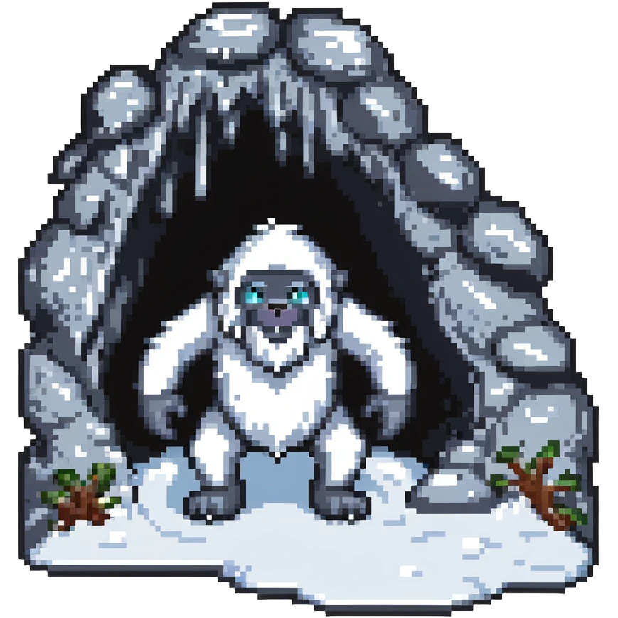 yeti in snow cave emoji