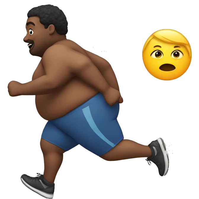 fat person running  emoji