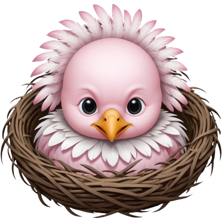 albino baby crow in nest emoji