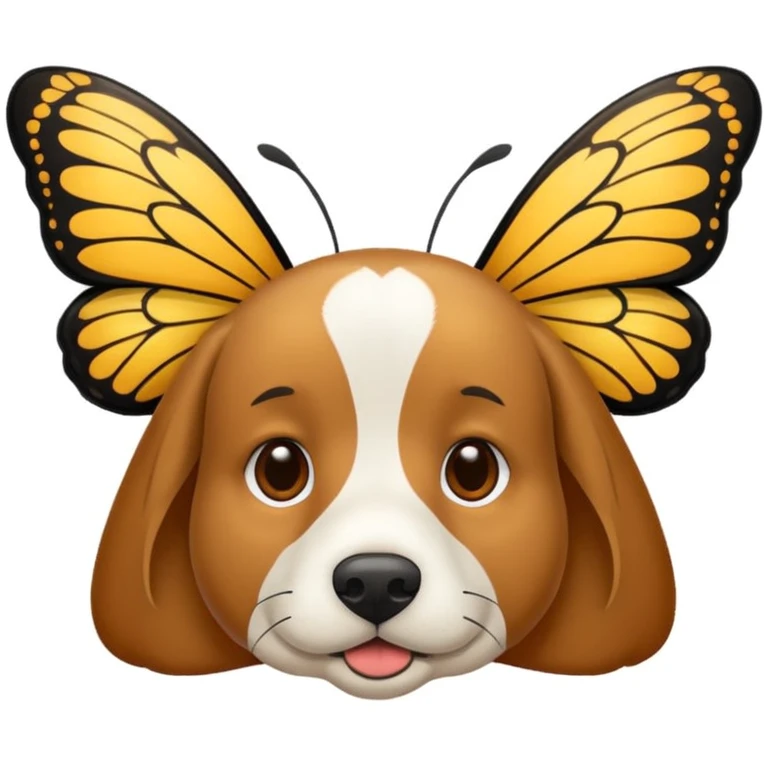 Ein Hund mit einem Schmetterling auf der nase emoji