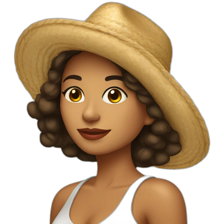 Mujer morena con sombrero  emoji