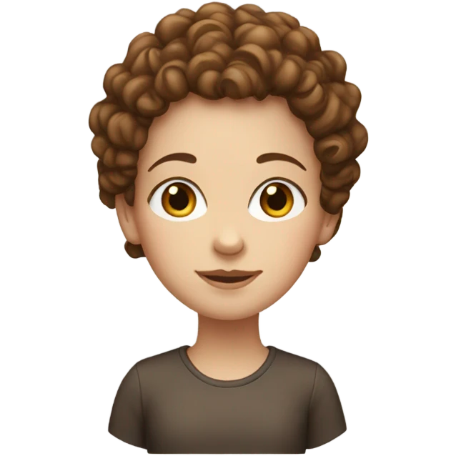 White girl with brown curly hair emoji