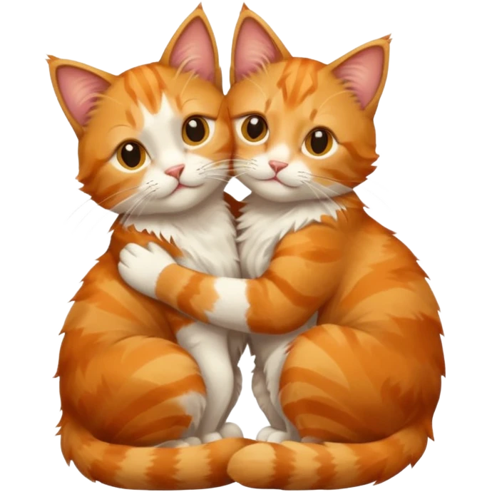 Cat hugging other cat emoji