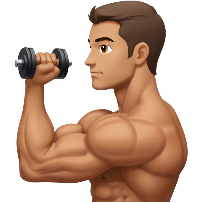 side view guy doing bicep-curls emoji