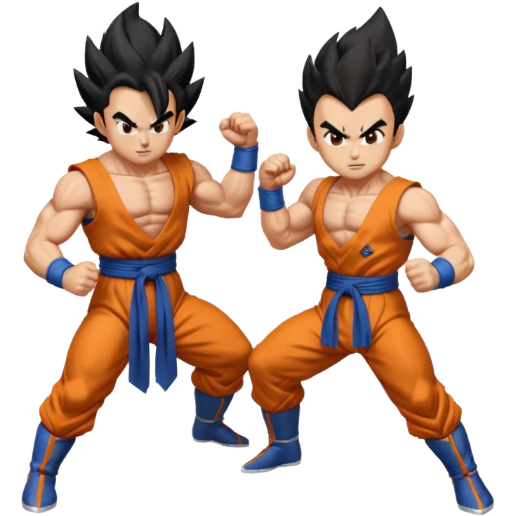 Goku and Vegeta in white backround emoji