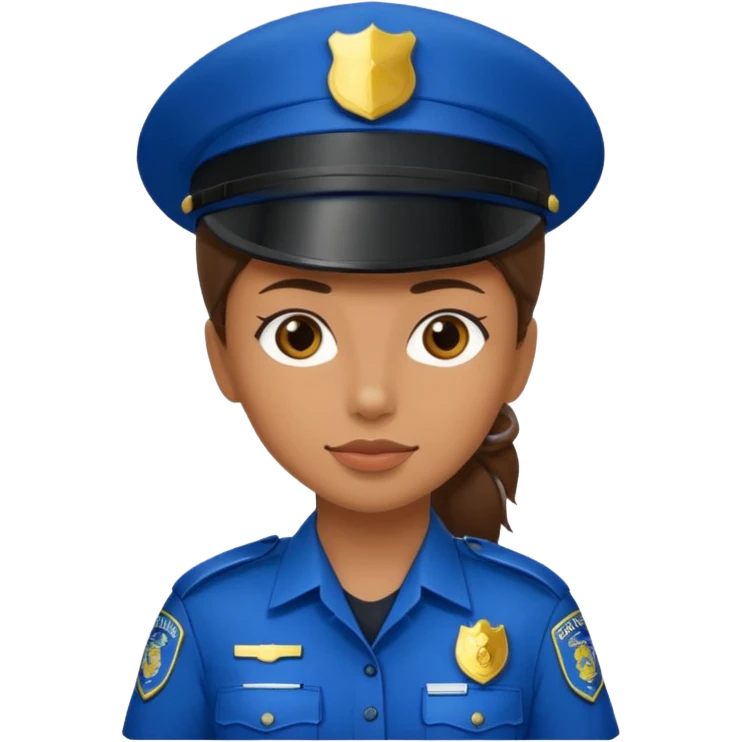 female police officer wit blue buckle emoji