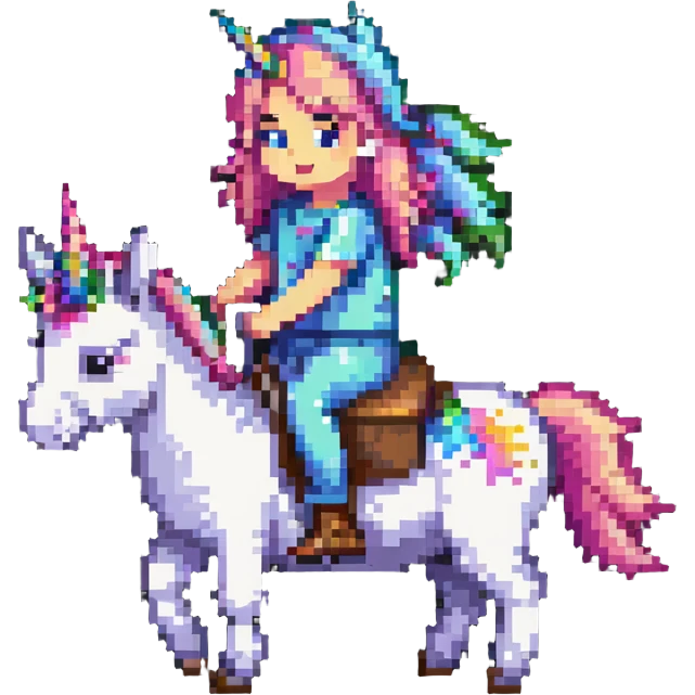 simple cute unicorn riding a donkey emoji