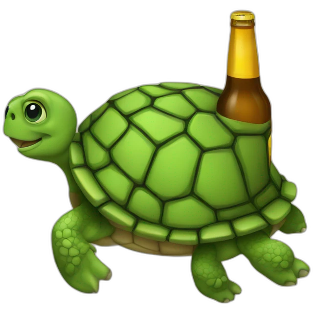 Tortuga con cerveza emoji