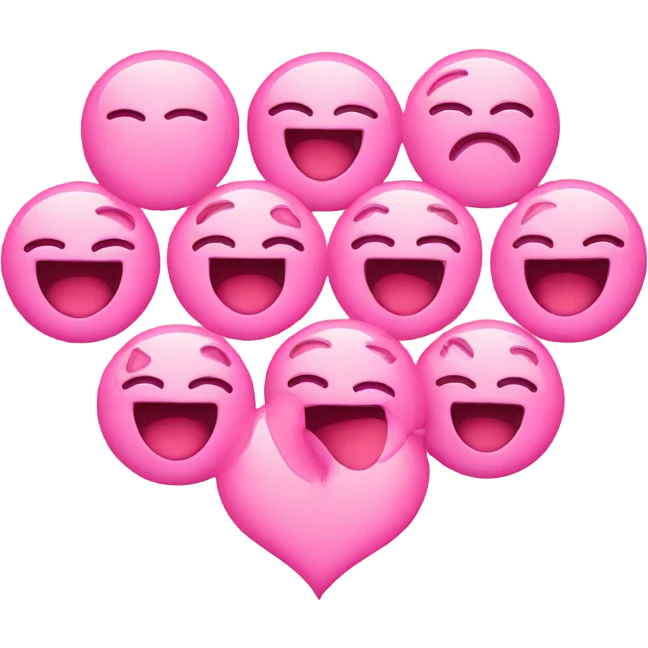 Blushing smiley with pink hearts  emoji