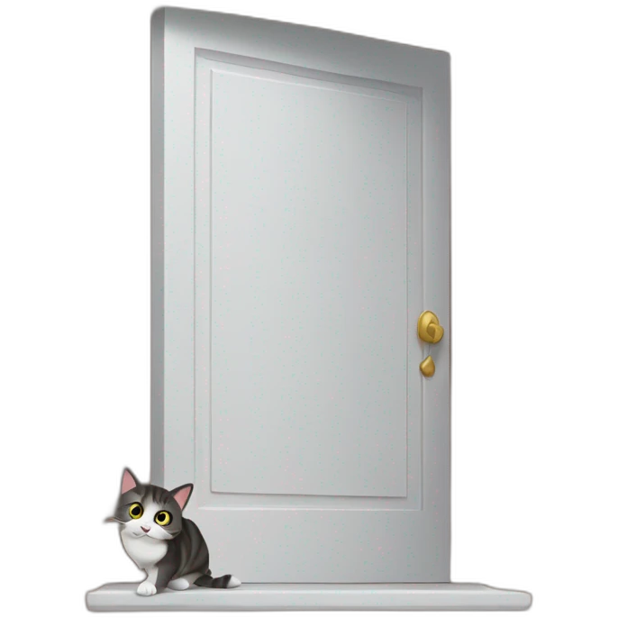 The cat broke the front door emoji