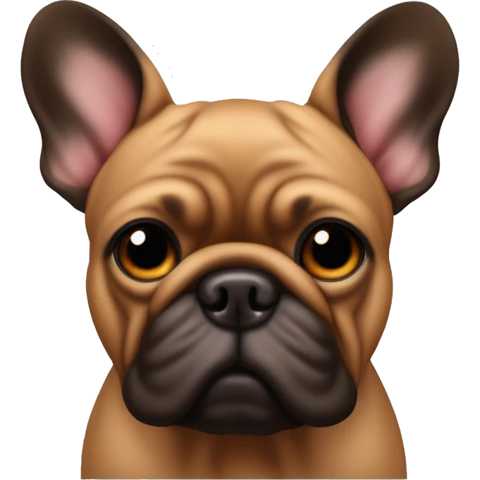 un bouledogue français de couleur fauve avec le museau noir emoji