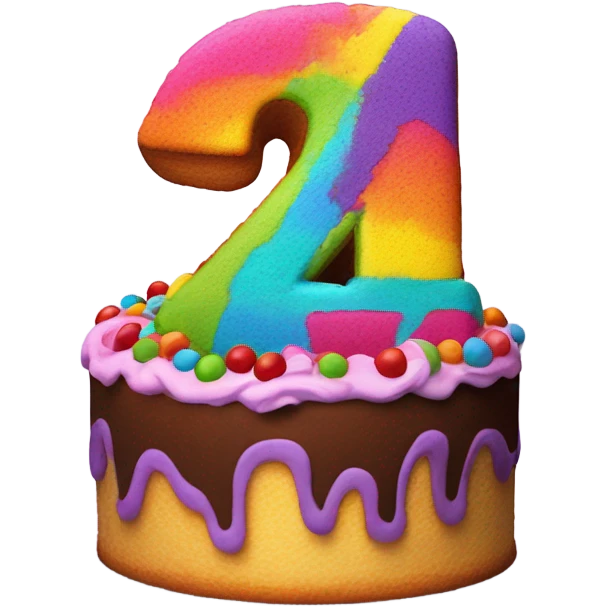 Festive cake with number 24 emoji