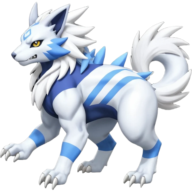 WereGarurumon-Zeraora-Renamon-Absol-fusion-hybrid-creature (full body emoji