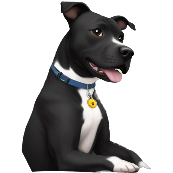 black staffordshire terrier car ride emoji