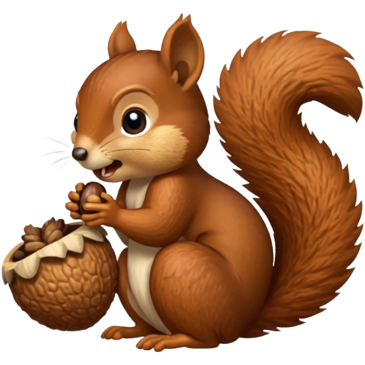 Squirrel bite acorn emoji