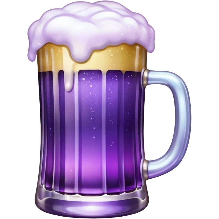 glitter cian and purple beer emoji