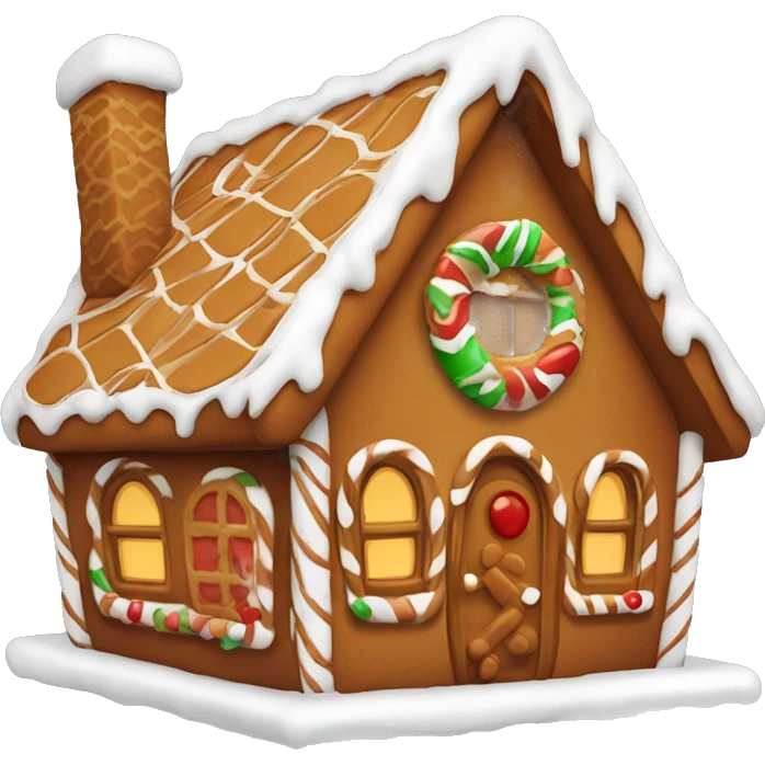A cute ginger bread house emoji