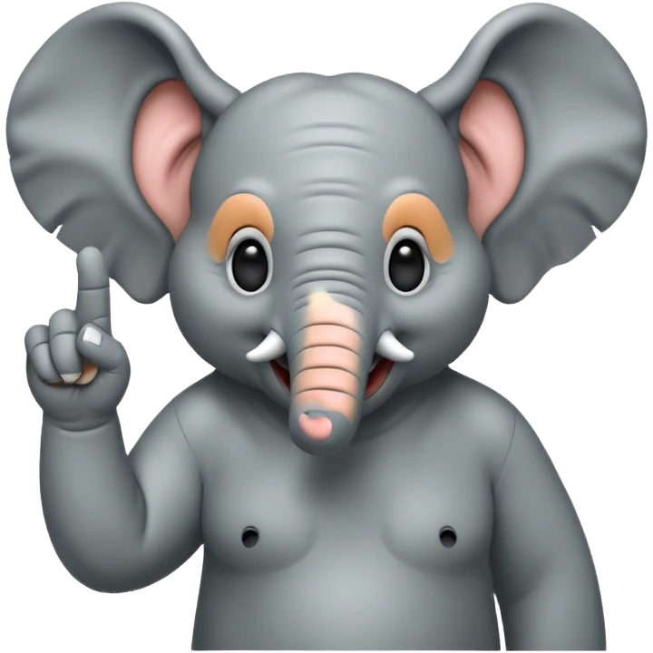 Orta parmak çeken fil emoji