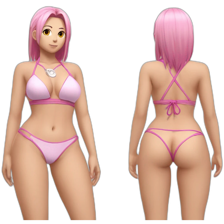 sakura haruno full body pawg micro bikini back focus emoji