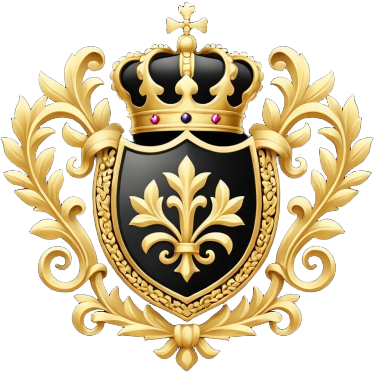 royal crest black and gold emoji