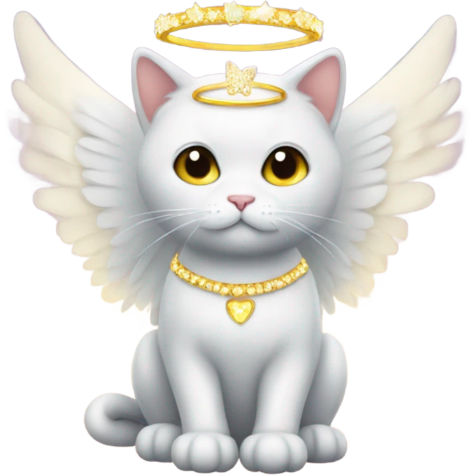 Sparkly cat with angel halo emoji