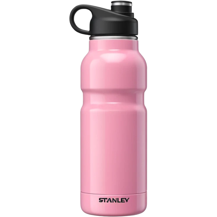 Botella de agua stanley quencher 2.0 con agarrado minimalista rosado emoji