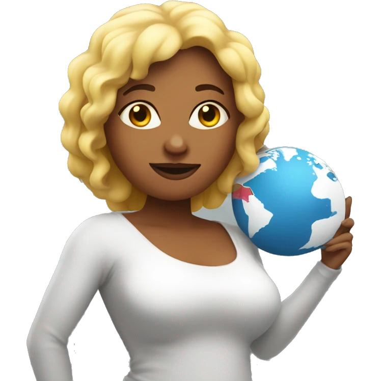 woman with a huge round body shaped like a globe  emoji