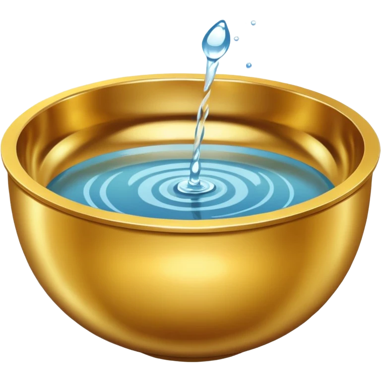 simple gold bowl top view filled with water emoji