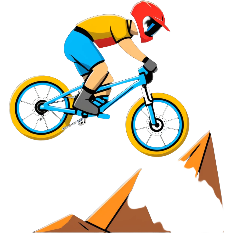 mountain biker jumping emoji