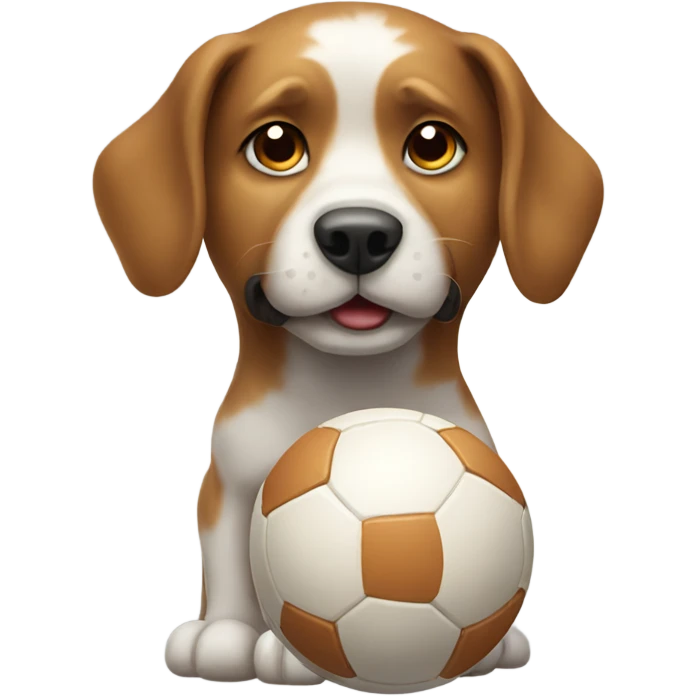 Dog holding ball emoji