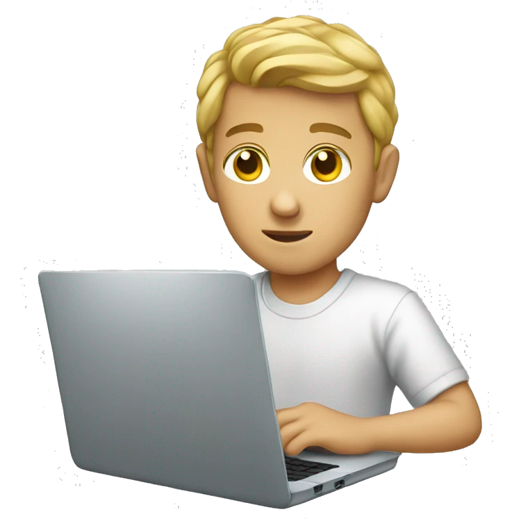 white boy usinglaptop emoji